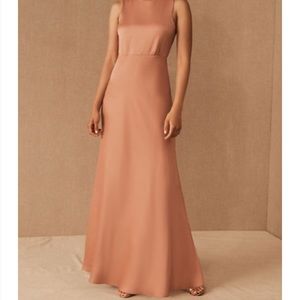 BHLDN Beckett Satin Bridesmaids Dress in Marigold